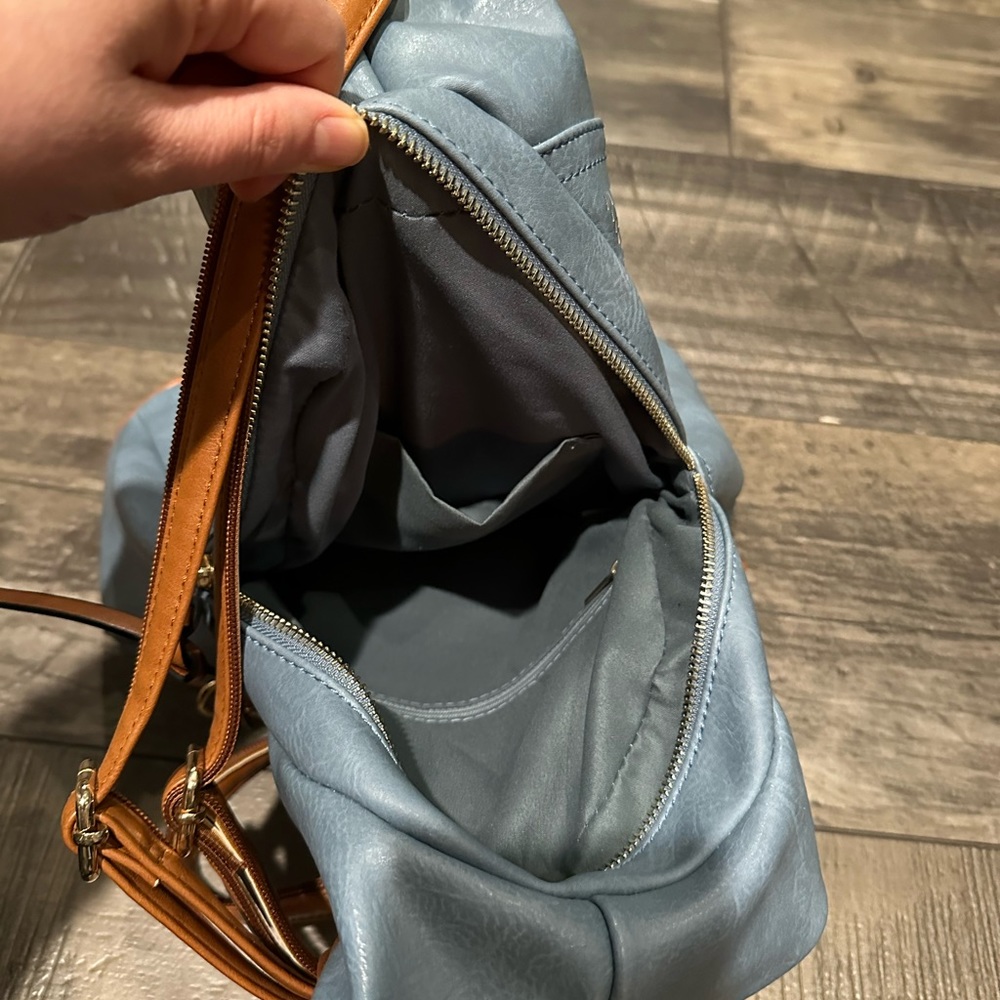 Baby Blue Backpack Purse - Picture 4 of 12